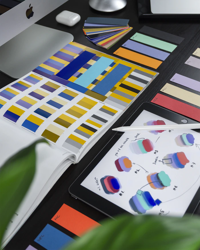 Designer creating a colour palette
